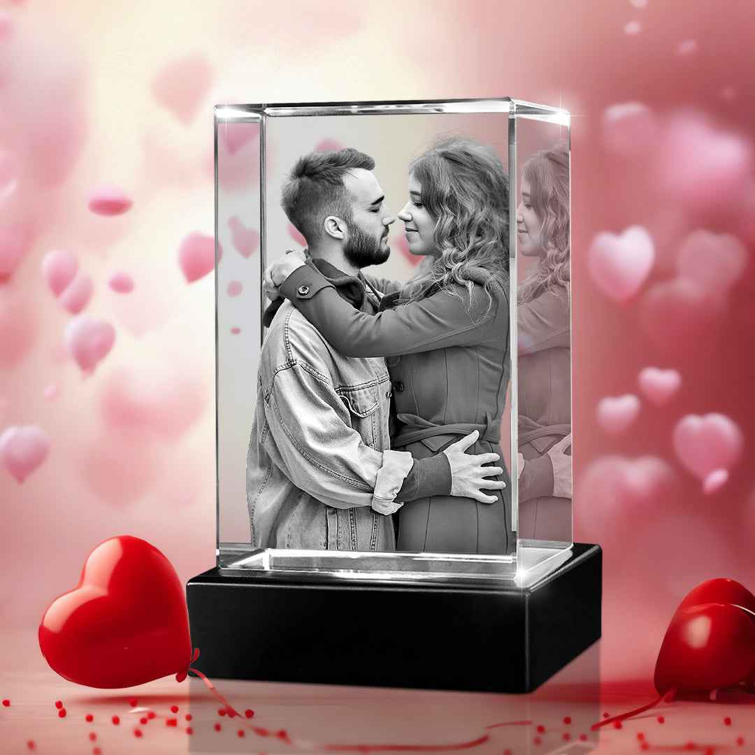 3D Photo Engraved Crystal Cube