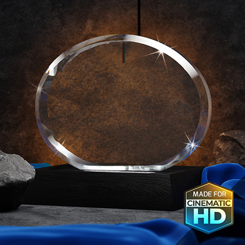 3D Photo Engraved Crystal Oval